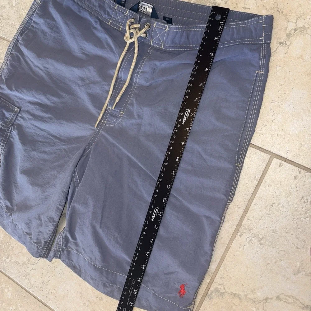 Vintage Polo Ralph Lauren Swim Trunks Mens Medium Mesh Lined Blue Board Shorts